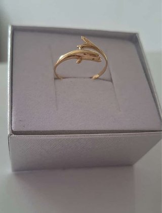 Anillo Diseño Delfín Ajustable Oro 18k