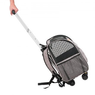 Transportín para Gatos con Ruedas, Transportín para Mascotas Rodante con Mango Telescópico y Correa de Hombro, Transportín para Perros con Ruedas para Mascotas de hasta 18 lbs, con 1 Cuenco Plegab...