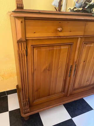 Aparador de salón comedor madera y espejo compañer