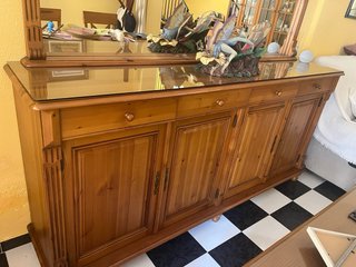 Aparador de salón comedor madera y espejo compañer