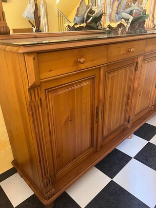 Aparador de salón comedor madera y espejo compañer