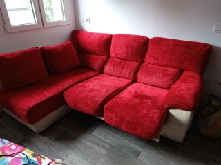 Sofá Chaiselonge Rojo.