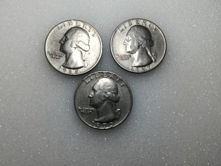 Lotto 3 Monete 1/4 Dollaro Washington