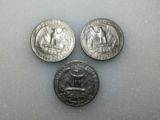 Lotto 3 Monete 1/4 Dollaro Washington