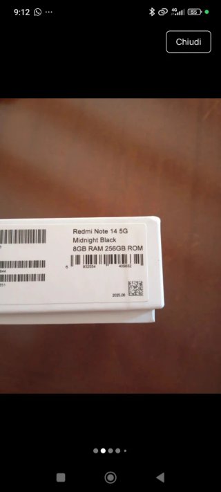 Xiaomi Note 14 5G 256GB Nero. Batteria al 98%.