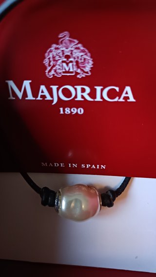 Collar Cuero Perla Barroca Majorica 1890
