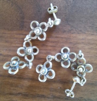 Pendientes Ilaria Plata envejecida 925 Flor
