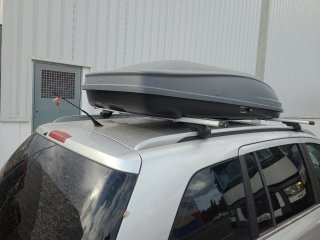Cofre de techo coche gris ancho 80cm largo 1.18