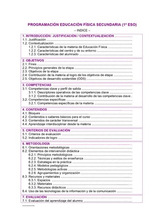 PROGRAMACION EDUCACION FISICA SECUNDARIA (CYL)