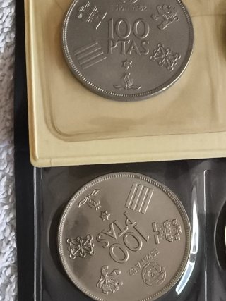 PESETAS 2 CARTERAS MONEDAS MUNDIAL 82 ESPAÑA
