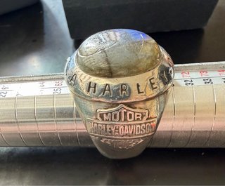 Anello Harley Davidson Argento 925 Pietra Blu