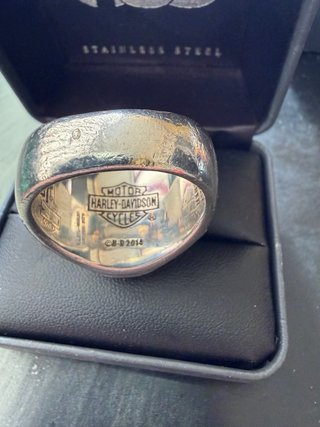 Anello Harley Davidson Argento 925 Pietra Blu