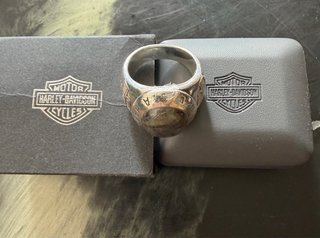 Anello Harley Davidson Argento 925 Pietra Blu
