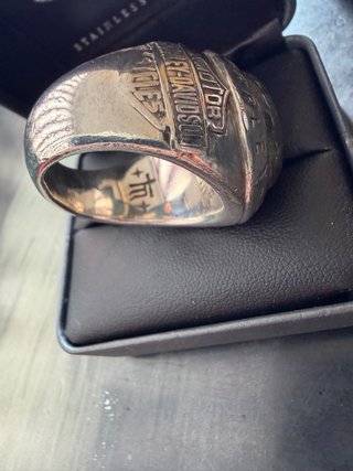 Anello Harley Davidson Argento 925 Pietra Blu