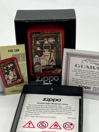 Zippo Rosso Opaco 2011 Scatola Design Vintage Ufficiale