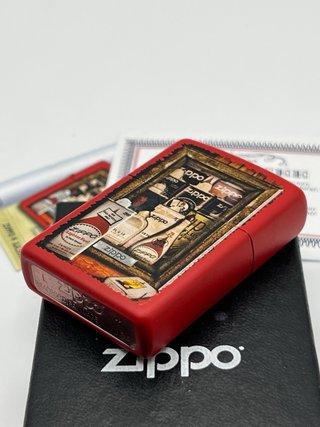 Zippo Rosso Opaco 2011 Scatola Design Vintage Ufficiale