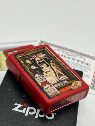 Zippo Rosso Opaco 2011 Scatola Design Vintage Ufficiale