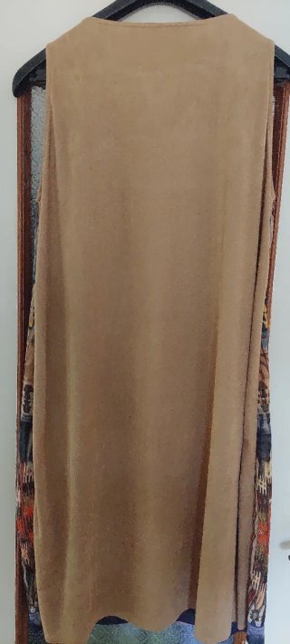 Vestito etnico fantasia marrone nuovo taglia L