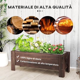 Jardinera de Exterior de Madera Rectangular, Huerto Elevado para Plantas, Maceta para Huerto de Exterior, 100X36.5X36Cm