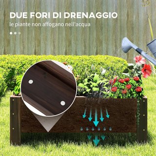 Jardinera de Exterior de Madera Rectangular, Huerto Elevado para Plantas, Maceta para Huerto de Exterior, 100X36.5X36Cm