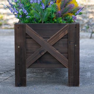 Jardinera de Exterior de Madera Rectangular, Huerto Elevado para Plantas, Maceta para Huerto de Exterior, 100X36.5X36Cm