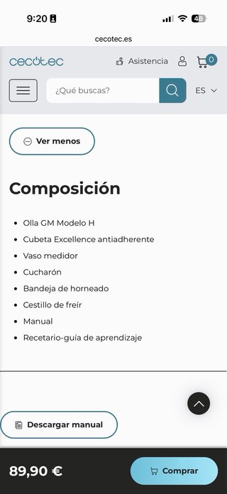 Olla a presión eléctrica Cecotec