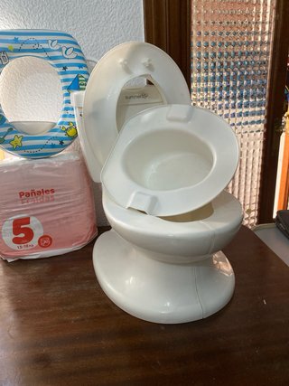 Lote: orinal water sin musical, Adaptador y Pañal