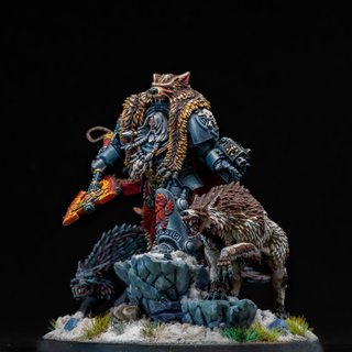 Diorama pintado a mano. Space Wolves.