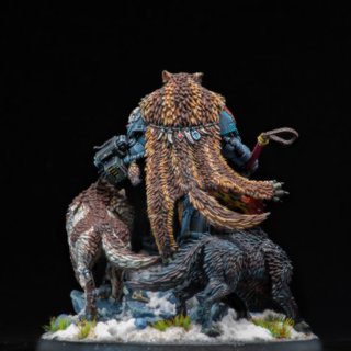 Diorama pintado a mano. Space Wolves.