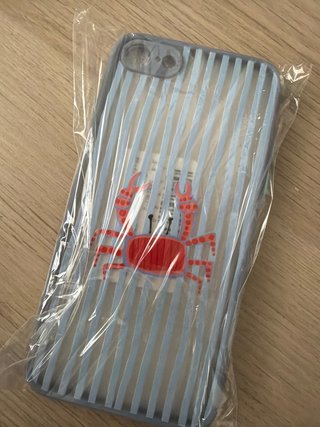 Custodia iPhone 7/8 con granchio a righe blu