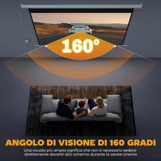 Pantalla de Proyector Motorizada de 100 Pulgadas 4K HD Formato 16:9, Pantalla de Proyector Motorizada Eléctrica con Control Remoto, Pantalla de Videoproyector para Casa, Cine, Oficina, Hogar, 251X...
