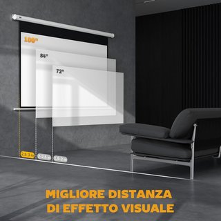 Pantalla de Proyector Motorizada de 100 Pulgadas 4K HD Formato 16:9, Pantalla de Proyector Motorizada Eléctrica con Control Remoto, Pantalla de Videoproyector para Casa, Cine, Oficina, Hogar, 251X...