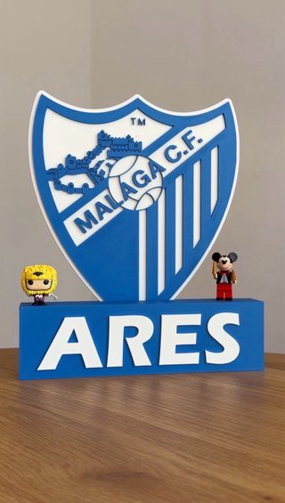 Escudo y Nombre Personalizado Fútbol 3D decoración