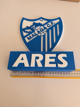 Escudo y Nombre Personalizado Fútbol 3D decoración