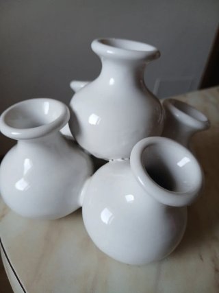 Set 4 Vasi Ceramica bianca Vintage Anni '70