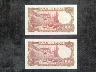 LOTE 18 BILLETES ANTIGUOS 1 A 100 PESETAS ESPAÑA