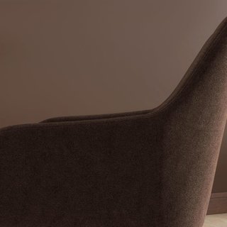 Set di 2 sedie imbottite in stile nordico, sedie da cucina in tessuto, sedia imbottita con braccioli e gambe in acciaio per soggiorno, 54X57X80 cm, marrone