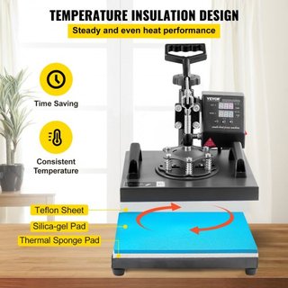 Macchina da stampa a caldo, 10x12 pollici / 25x30 cm, stampante per trasferimento sublimatico 2IN1 Clamshell con rivestimento in teflon, controllo digitale della temperatura preciso, Powerpress per camicie...