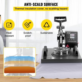 Macchina da stampa a caldo, 10x12 pollici / 25x30 cm, stampante per trasferimento sublimatico 2IN1 Clamshell con rivestimento in teflon, controllo digitale della temperatura preciso, Powerpress per camicie...