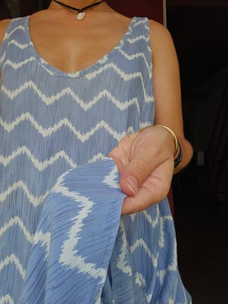 Vestido largo azul y blanco Talla M