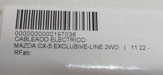 CABLEADO ELECTRICO MAZDA CX-5 EXCLUSIVE-LINE 2WD