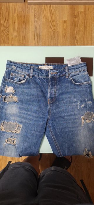 Tejanos Bershka Vintage Inspired Azul Talla S