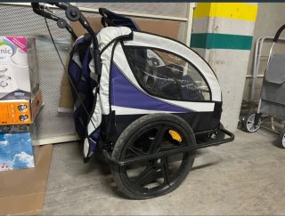 Carro porta niños para bicicleta