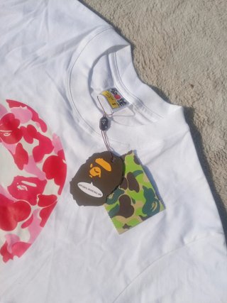Maglia Bape S Pink Camo Ape Head Bianca