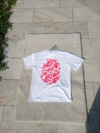 Maglia Bape S Pink Camo Ape Head Bianca