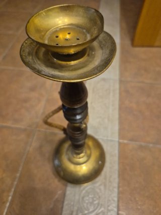 Tetera Turca Vintage Latón y Madera