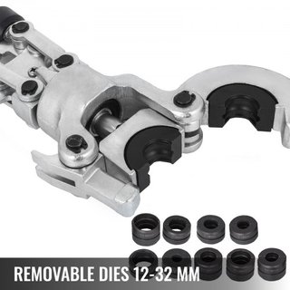 Herramienta de Crimpado Hidráulica 6T V12-28mm TH16-32mm Pinzas de Prensa, Pinzas de Crimpado para Tubos en Forma de V/TH, Pinzas de Prensa de Cabeza Giratoria 360° de Mano Herramienta de Crimpado...