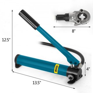 Herramienta de Crimpado Hidráulica 6T V12-28mm TH16-32mm Pinzas de Prensa, Pinzas de Crimpado para Tubos en Forma de V/TH, Pinzas de Prensa de Cabeza Giratoria 360° de Mano Herramienta de Crimpado...