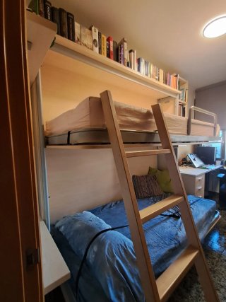 Litera abatible madera y metal
