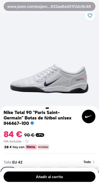 Nike Total 90 PSG Blancas Rojas Nuevas